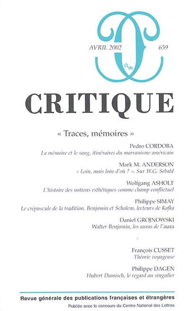 Critique, n° 659. Traces, mémoires