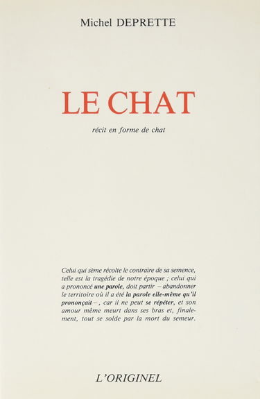 Le Chat : récit en forme de chat