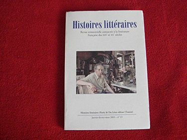 Couverture de Histoires Littéraires revue Numero 13 janvier 2003 éditions du Lérot par Collectif