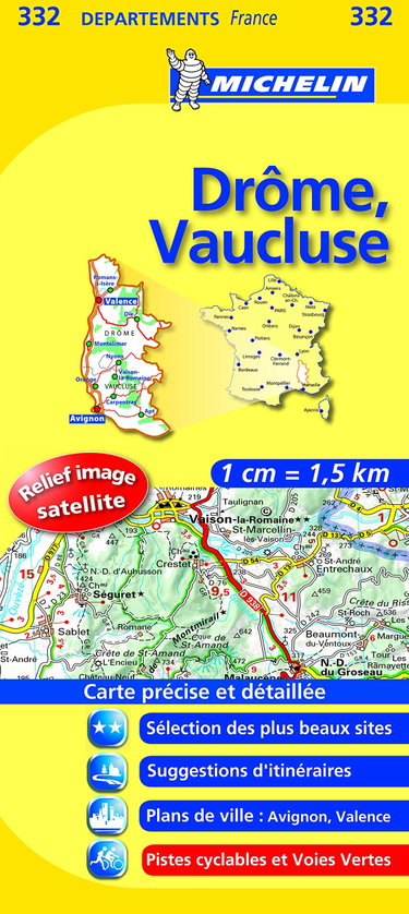 Couverture de Carte DEPARTEMENTS Drome, Vaucluse par Collectif Michelin