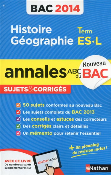 Histoire géographie, terminale ES, L : bac 2014
