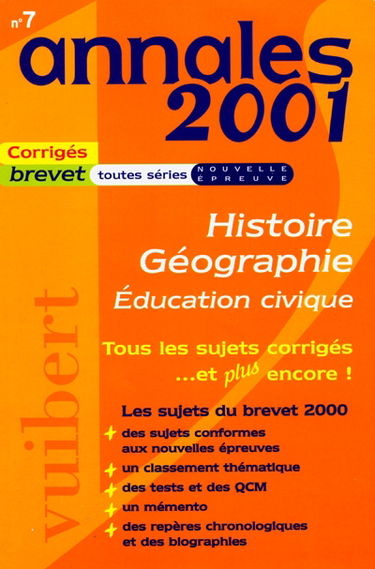 Histoire, géographie, éducation civique : sujets corrigés