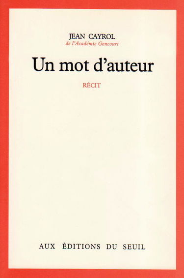 Un Mot d'auteur