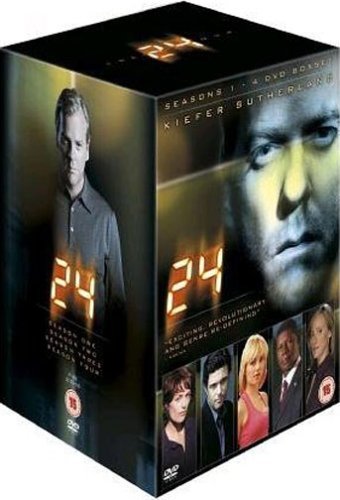 Couverture de 24 Heures chrono : L'Intégrale Saisons 1, 2, 3 & 4 - Coffret 27 DVD - Import Zone 2 UK (anglais uniquement)