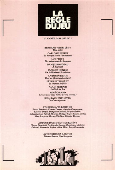 Règle du jeu (La), n° 1
