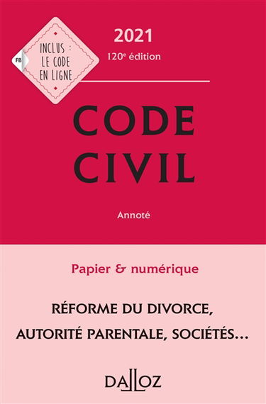 Code civil 2021, annoté