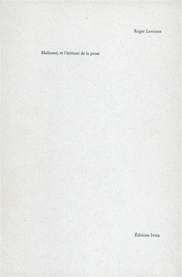 Mallarmé et l'écriture de la prose