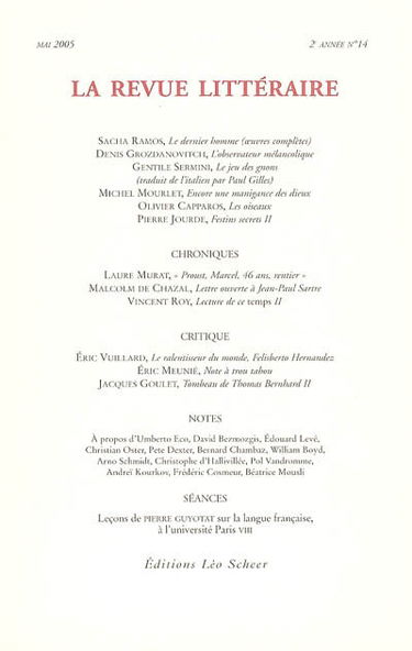 Revue littéraire (La), n° 14