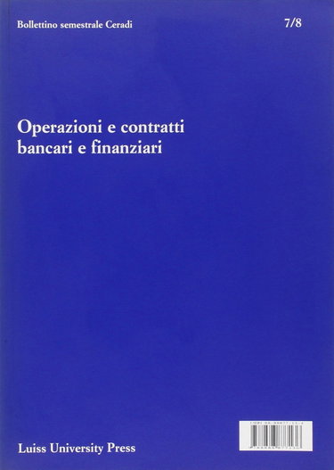 Couverture de Operazioni e contratti bancari e finanziari. Vol. 7-8