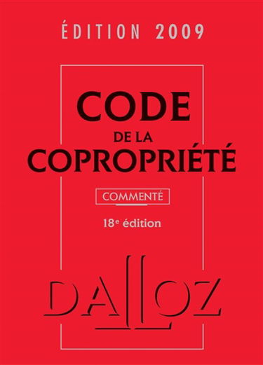 Code de la copropriété 2009 commenté
