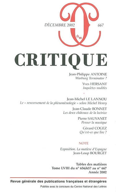 Critique, n° 667