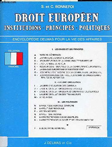 Droit européen : institutions, principes, politiques