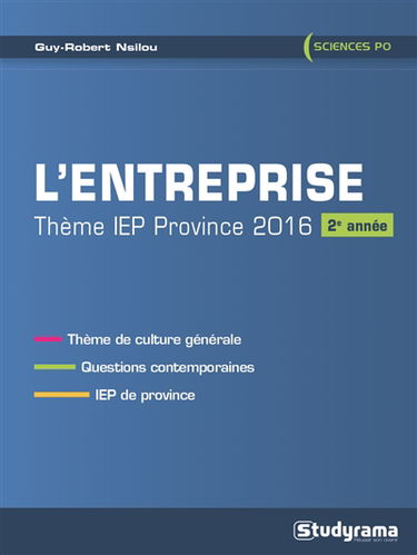 L'entreprise : thème IEP province 2016, 2e année