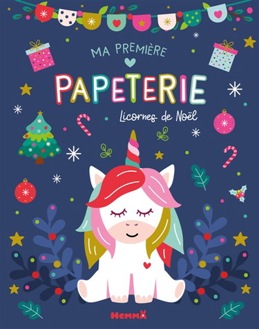 Couverture de Ma première papeterie : Licornes de Noël