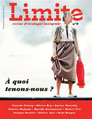 Couverture de Limite : revue d'écologie intégrale pour le combat culturel, n° 9. A quoi tenons-nous ? par Collectif