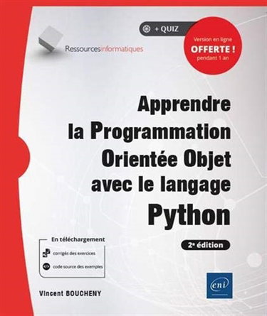 Couverture de Apprendre la programmation orientée objet avec le langage Python par Vincent Boucheny