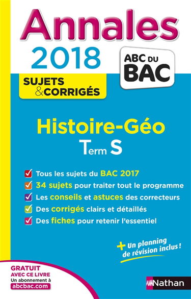 Histoire géo terminale S : annales 2018