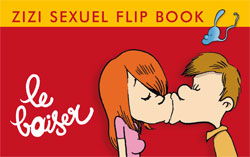 Zizi sexuel Flip book. Le baiser
