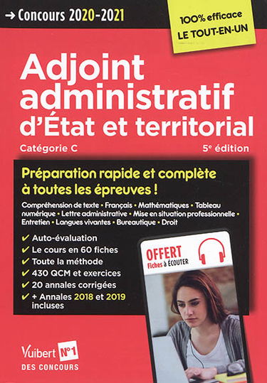 Adjoint administratif d'Etat et territorial, catégorie C : concours 2020-2021