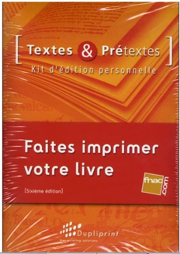 Couverture de Textes et prétextes Kit d'édition personnelle