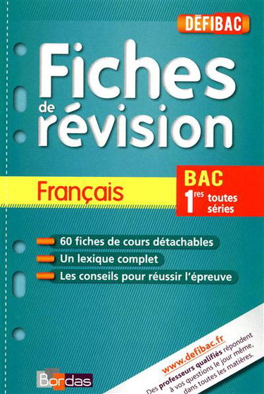 Français bac, 1res toutes séries : fiches de révision