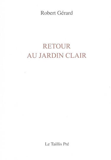 Couverture de Retour au jardin clair