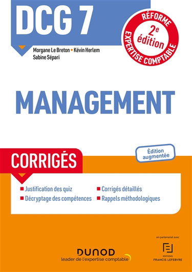 Couverture de DCG 7, management : corrigés : réforme expertise comptable