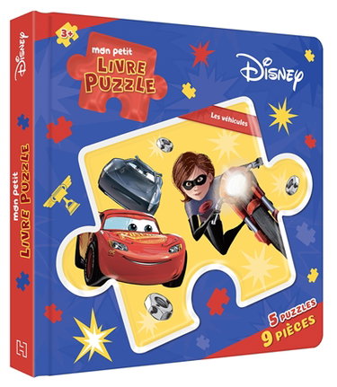 Couverture de Cars : les véhicules : mon petit livre puzzle, 5 puzzles, 9 pièces par Disney.Pixar