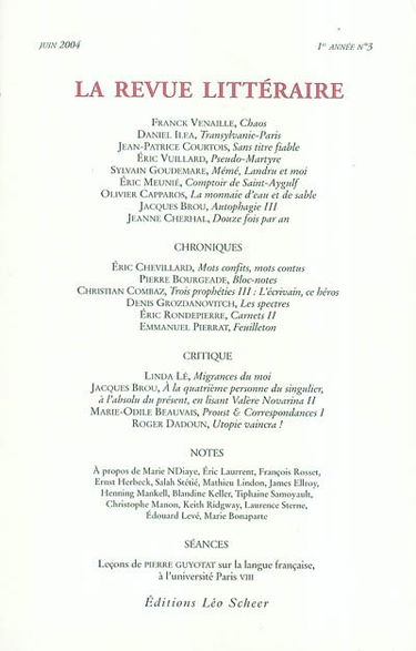 Revue littéraire (La), n° 3