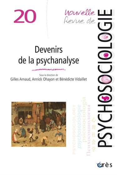 Couverture de Nouvelle revue de psychosociologie, n° 20. Devenirs de la psychanalyse