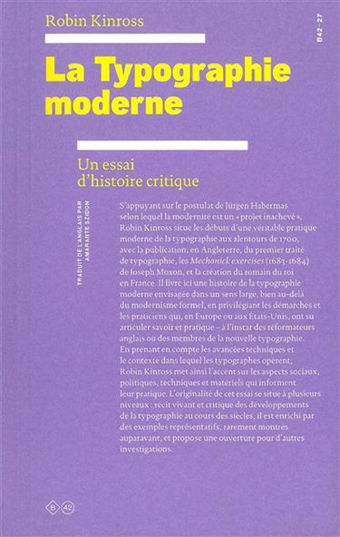 La typographie moderne : un essai d'histoire critique