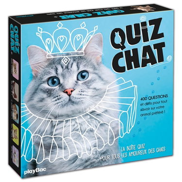 Couverture de Quiz chat : 350 questions et défis pour tout savoir sur votre animal préféré ! : la boite quiz pour tous les amoureux des chats