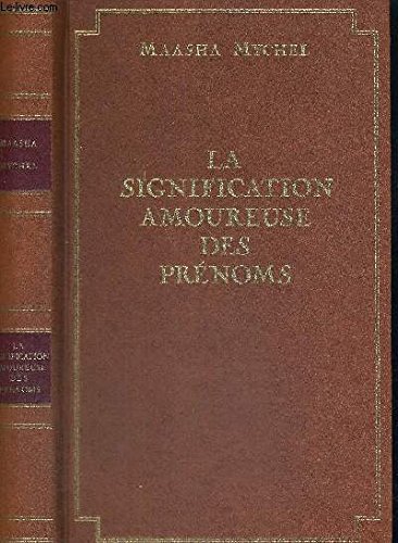Couverture de Signification amoureuse des prénoms