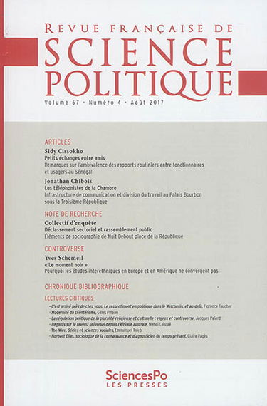 Revue française de science politique, n° 67-4