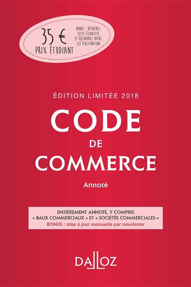 Code de commerce 2018, annoté