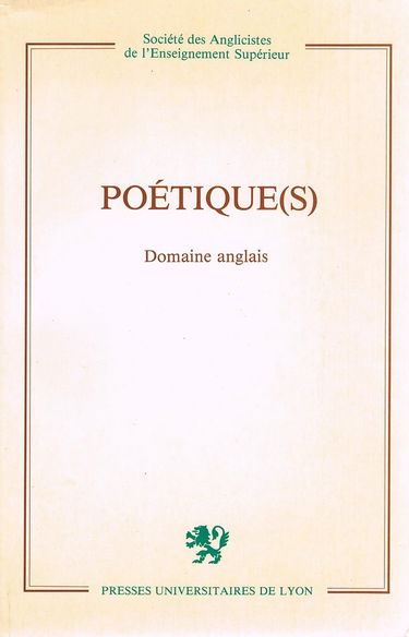 Poétique(s) : domaine anglais