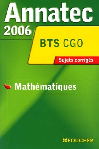 Annatec 2006 BTS CGO: Mathématiques