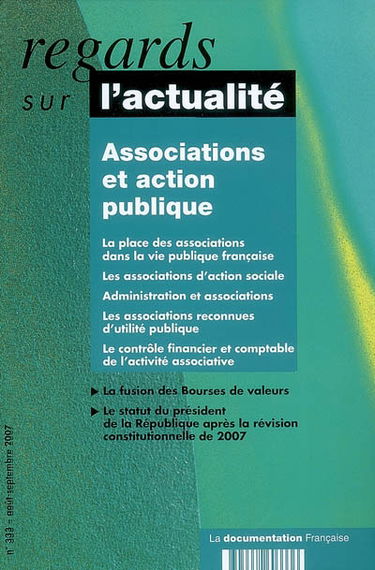 Regards sur l'actualité, n° 333. Associations et action publique