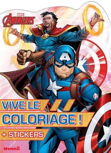 Couverture de Marvel Avengers : Dr Strange et Captain America : vive le coloriage !