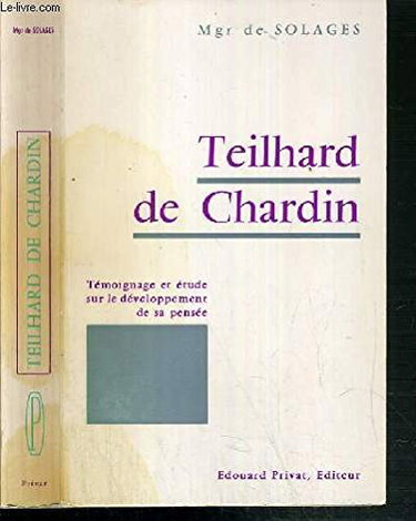 Couverture de Teilhard de chardin - témoignage et étude sur le développement de sa pensée in-8° br. 397 pp. 0, 446 kg
