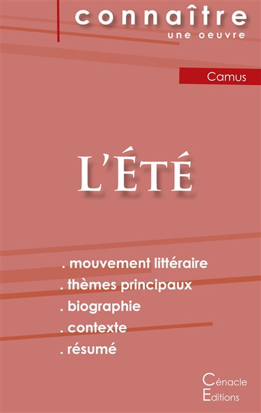 Couverture de Fiche de lecture L'Eté de Albert Camus (Analyse littéraire de référence et résumé complet) par Albert Camus