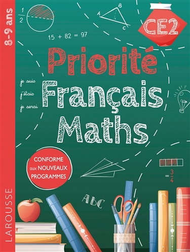 Couverture de Priorité français-maths CE2 : 8-9 ans