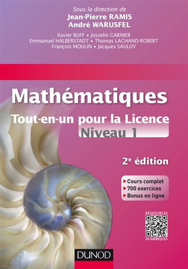 Mathématiques tout-en-un pour la licence : niveau 1 : cours complet, 700 exercices, bonus en ligne