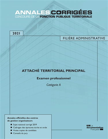 Attaché territorial principal 2021 : examen professionnel : catégorie A