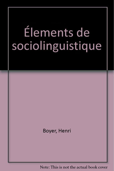 Élements de sociolinguistique