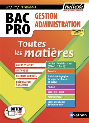 Couverture de Gestion-administration : bac pro 2de, 1re, terminale : toutes les matières