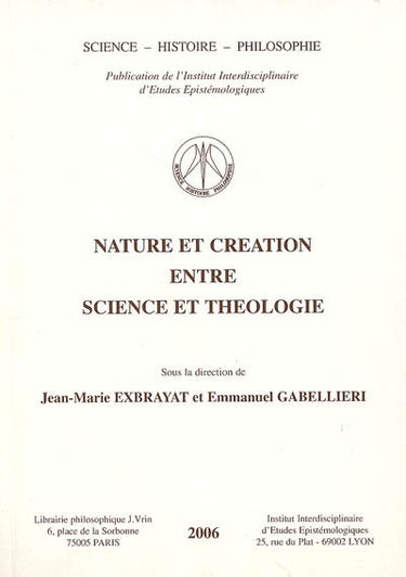 Nature et création entre science et théologie