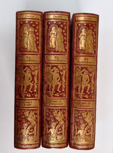LA DIVINE COMEDIE. 3 VOLUMES Cuir. J de Bonnot