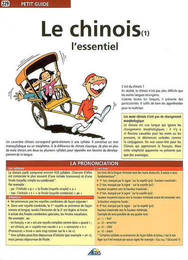 Le chinois. Vol. 1. L'essentiel