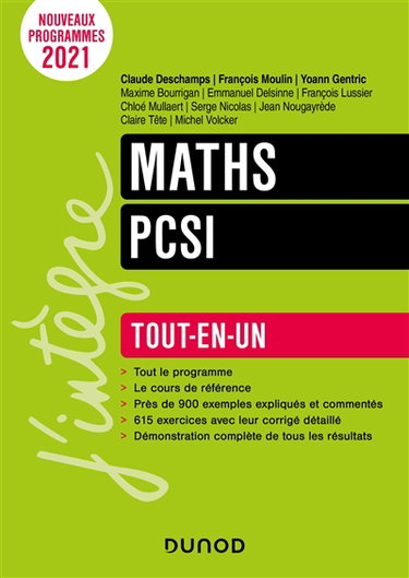 Couverture de Maths PCSI : tout-en-un : nouveaux programmes 2021